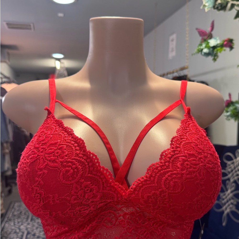 Red  Lace Bralette